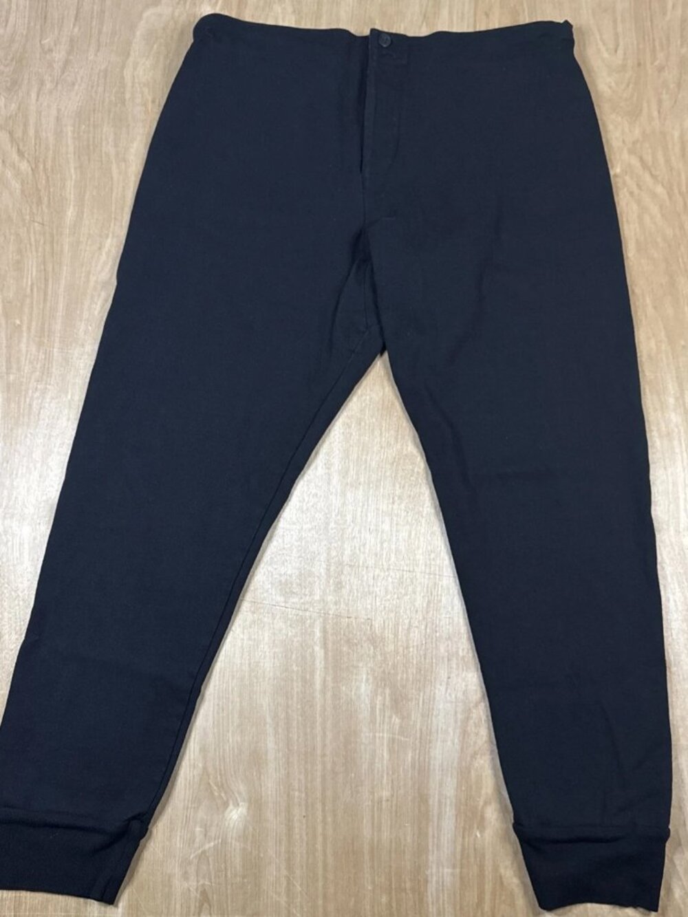 Bassike Women’s Black Button Front Drawstring Organic Cotton Jogger Pants Medium
